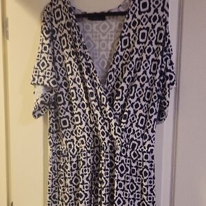 Lane Bryant Black and White Patterned Dress